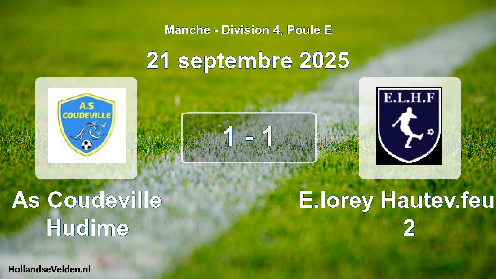 Gespeelde wedstrijd: As Coudeville Hudime - E.lorey Hautev.feuge 2 1 - 1 (21 september 2025)