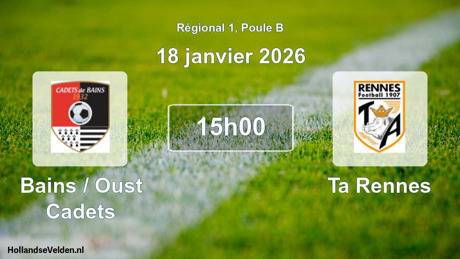 Scheduled Match: Bains / Oust Cadets - Ta Rennes (18 January 2026)