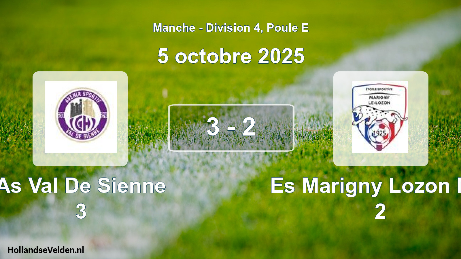 Total number of matches played: As Val De Sienne 3 - Es Marigny Lozon M.v 2 3 - 2 (5 October 2025)