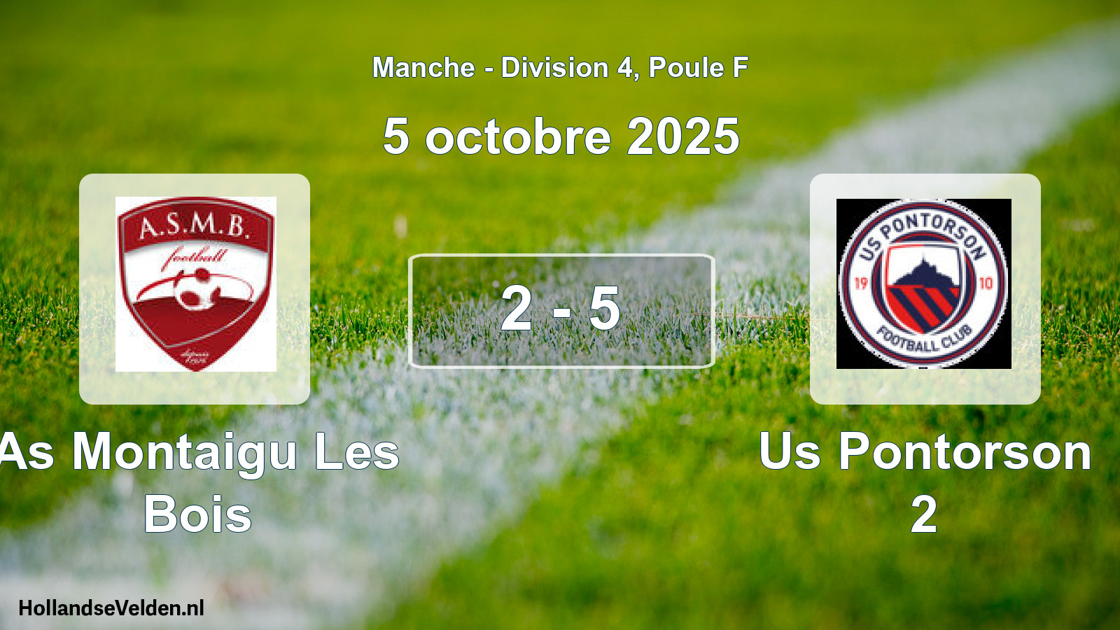 Total number of matches played: As Montaigu Les Bois - Us Pontorson 2 2 - 5 (5 October 2025)