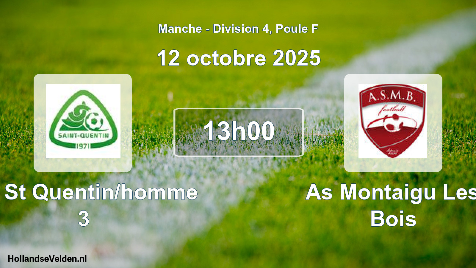 Geplande wedstrijd: Us St Quentin/homme 3 - As Montaigu Les Bois (12 oktober 2025)