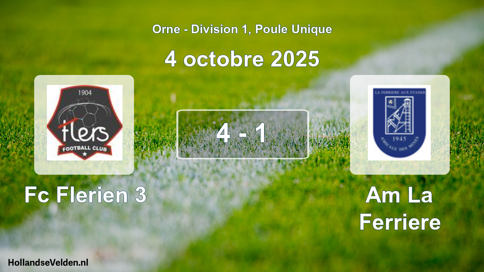 Gespeelde wedstrijd: Fc Flerien 3 - Am La Ferriere 4 - 1 (4 oktober 2025)