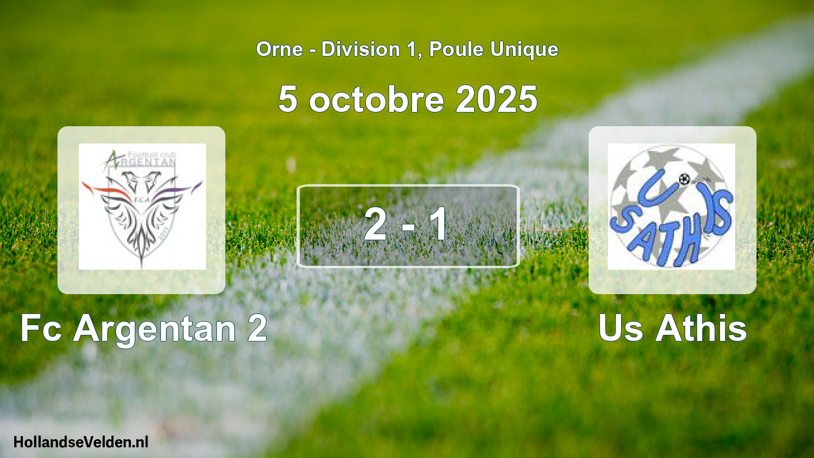 Gespeelde wedstrijd: Fc Argentan 2 - Us Athis 2 - 1 (5 octobre 2025)