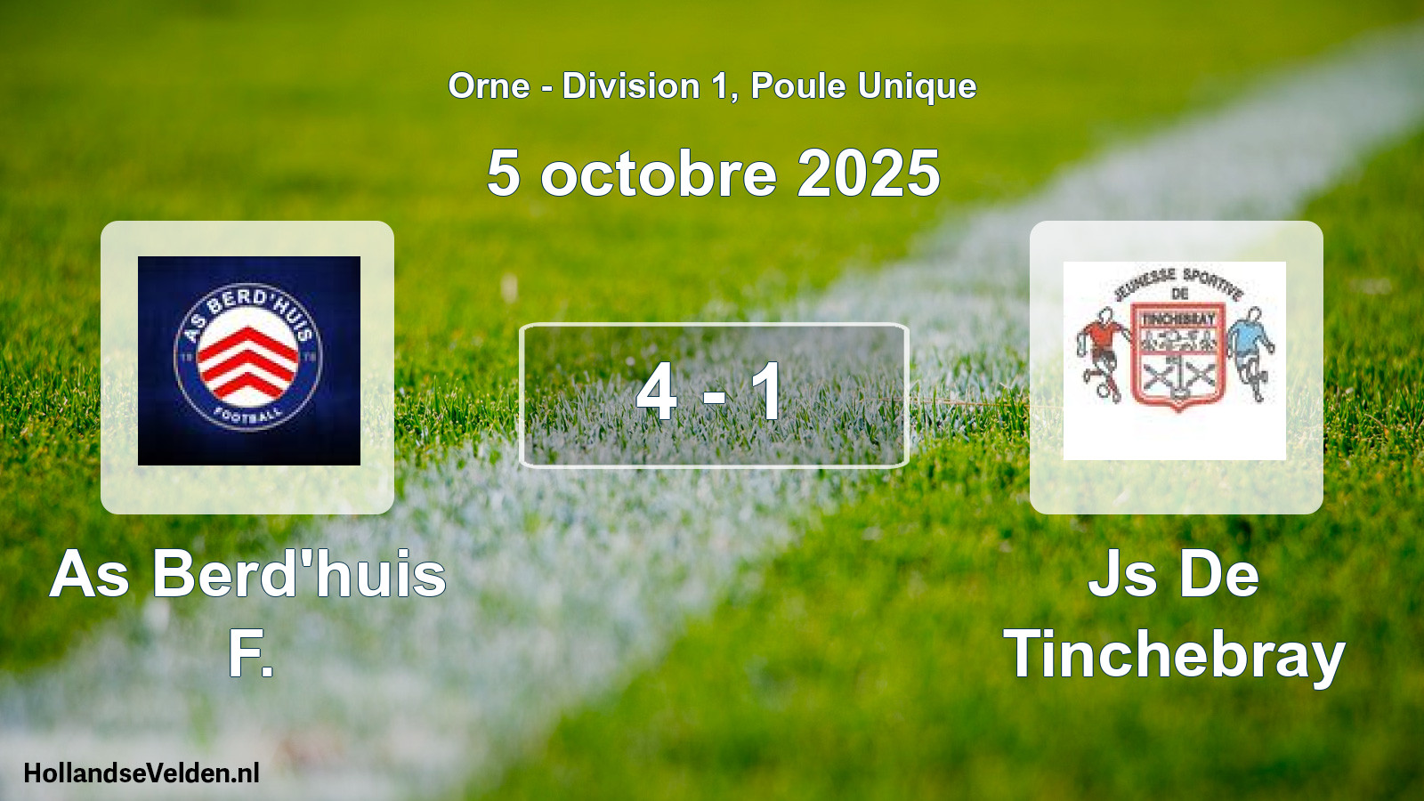Gespeelde wedstrijd: As Berd'huis F. - Js De Tinchebray 4 - 1 (5 oktober 2025)