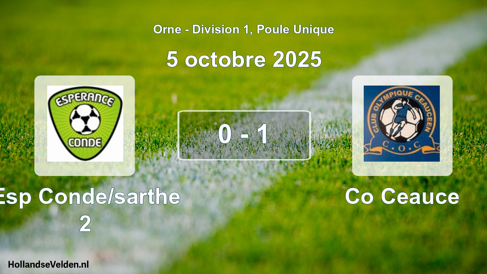 Gespeelde wedstrijd: Esp Conde/sarthe 2 - Co Ceauce 0 - 1 (5 octobre 2025)