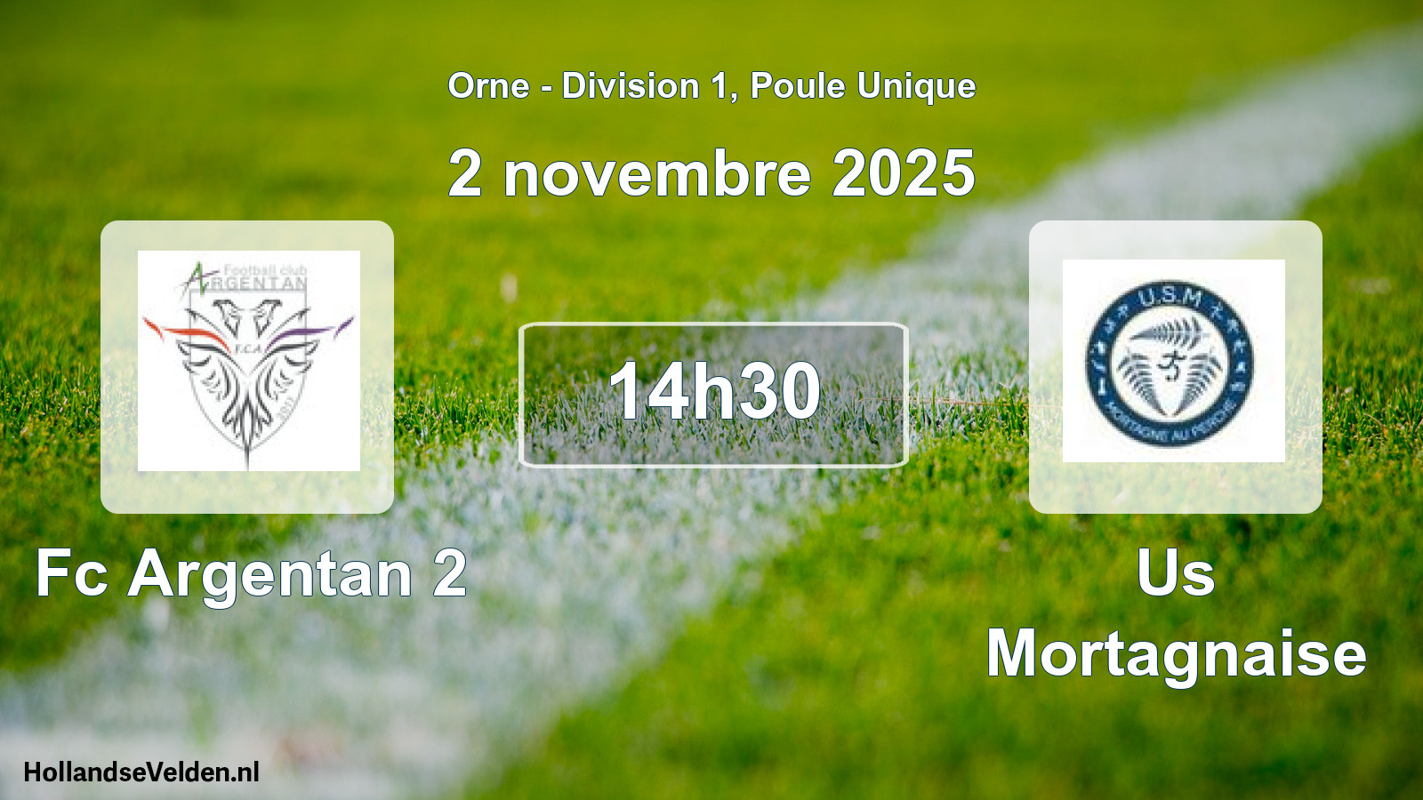 Geplande wedstrijd: Fc Argentan 2 - Us Mortagnaise (2 november 2025)