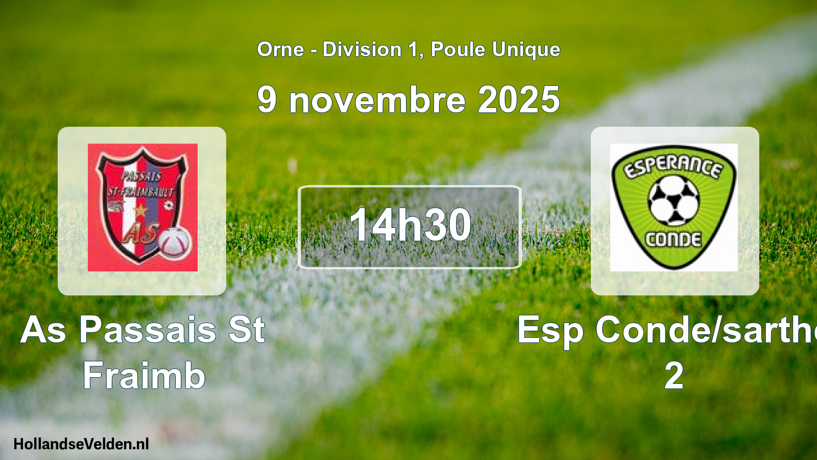 Scheduled Match: As Passais St Fraimb - Esp Conde/sarthe 2 (9 November 2025)