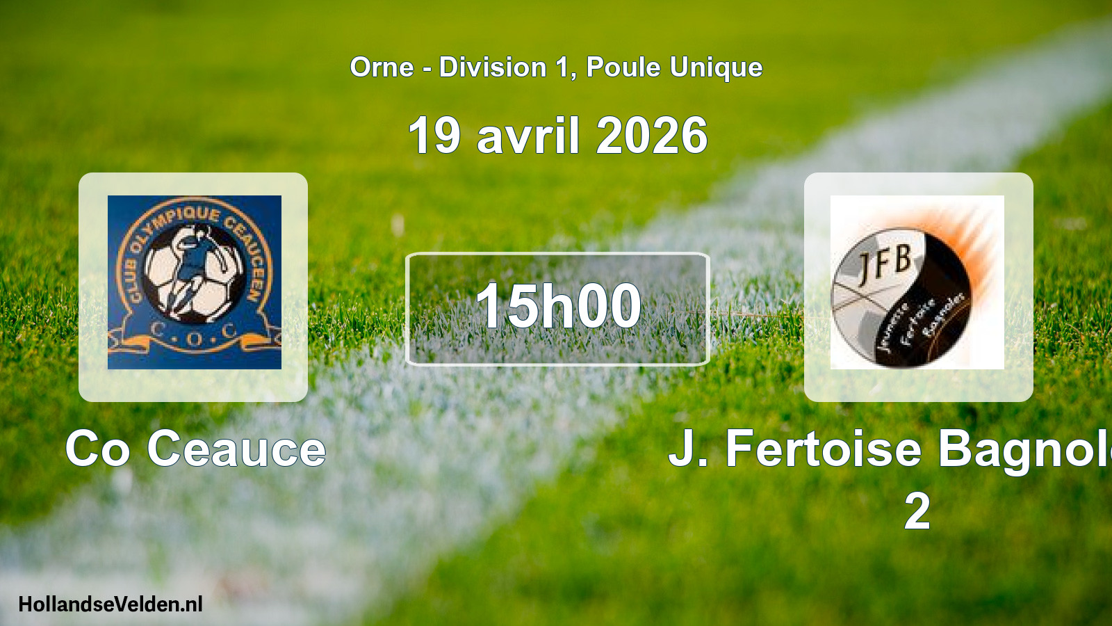 Scheduled Match: Co Ceauce - J. Fertoise Bagnoles 2 (19 April 2026)