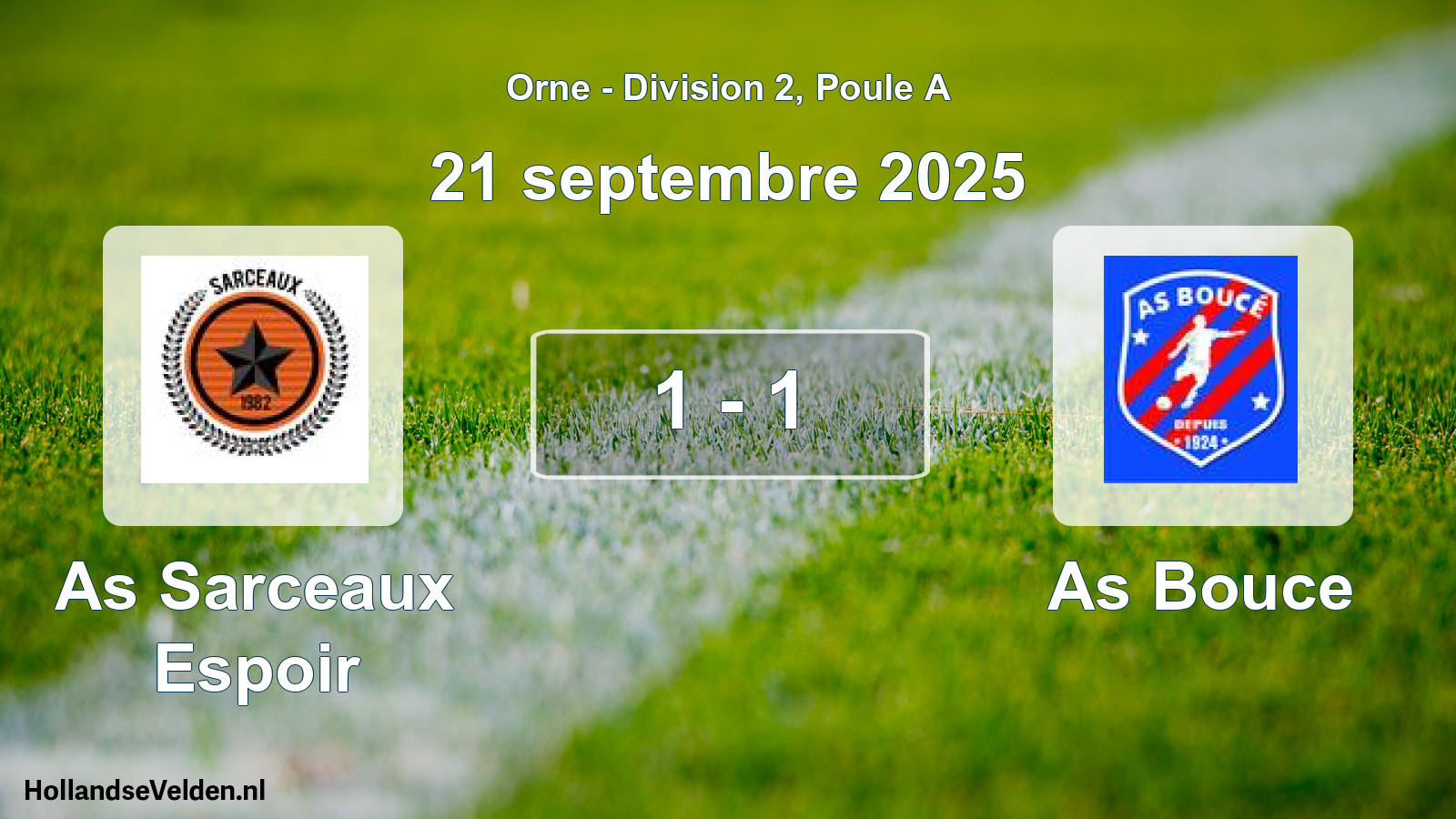 Gespeelde wedstrijd: As Sarceaux Espoir - As Bouce 1 - 1 (21 september 2025)