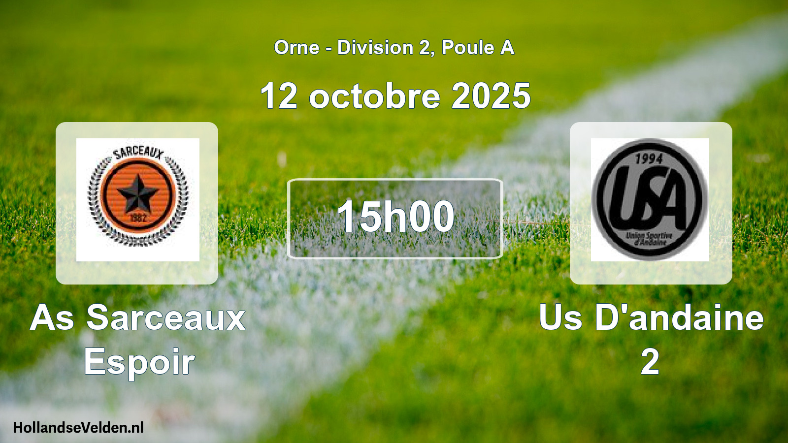 Geplande wedstrijd: As Sarceaux Espoir - Us D'andaine 2 (12 oktober 2025)