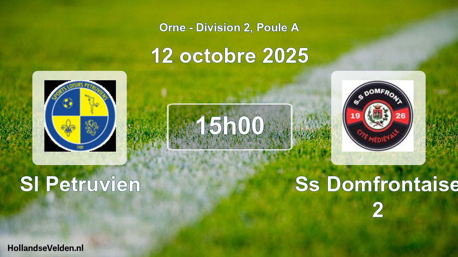 Geplande wedstrijd: Sl Petruvien - Ss Domfrontaise 2 (12 octobre 2025)