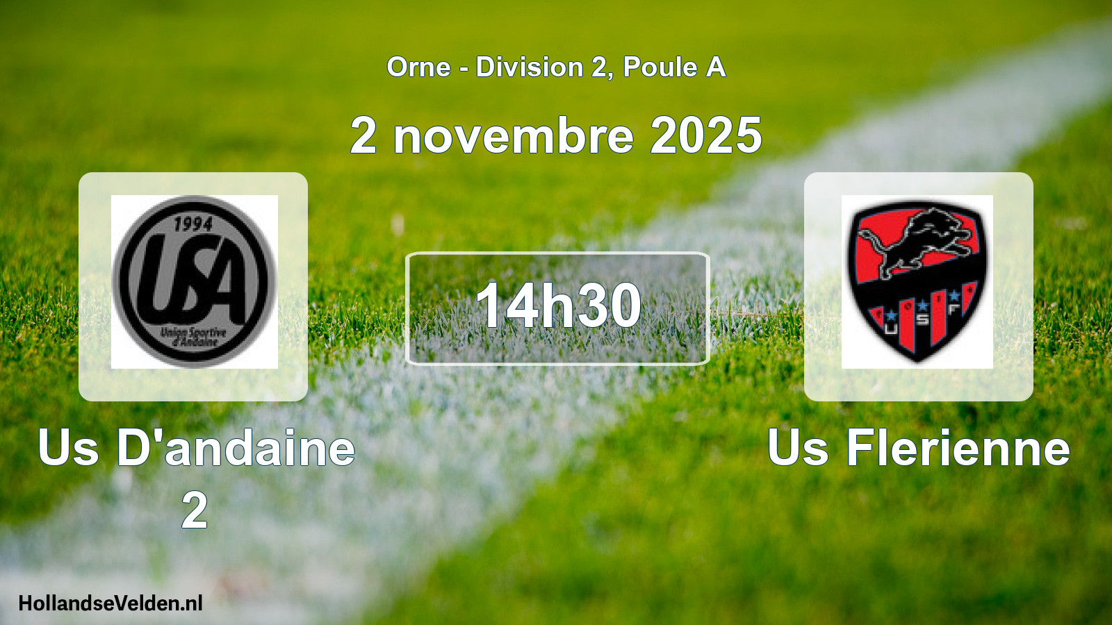 Geplande wedstrijd: Us D'andaine 2 - Us Flerienne (2 november 2025)