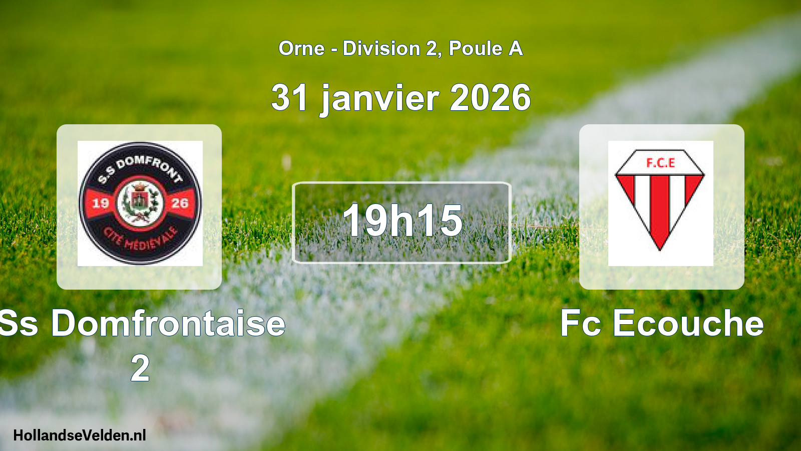 Scheduled Match: Ss Domfrontaise 2 - Fc Ecouche (31 January 2026)