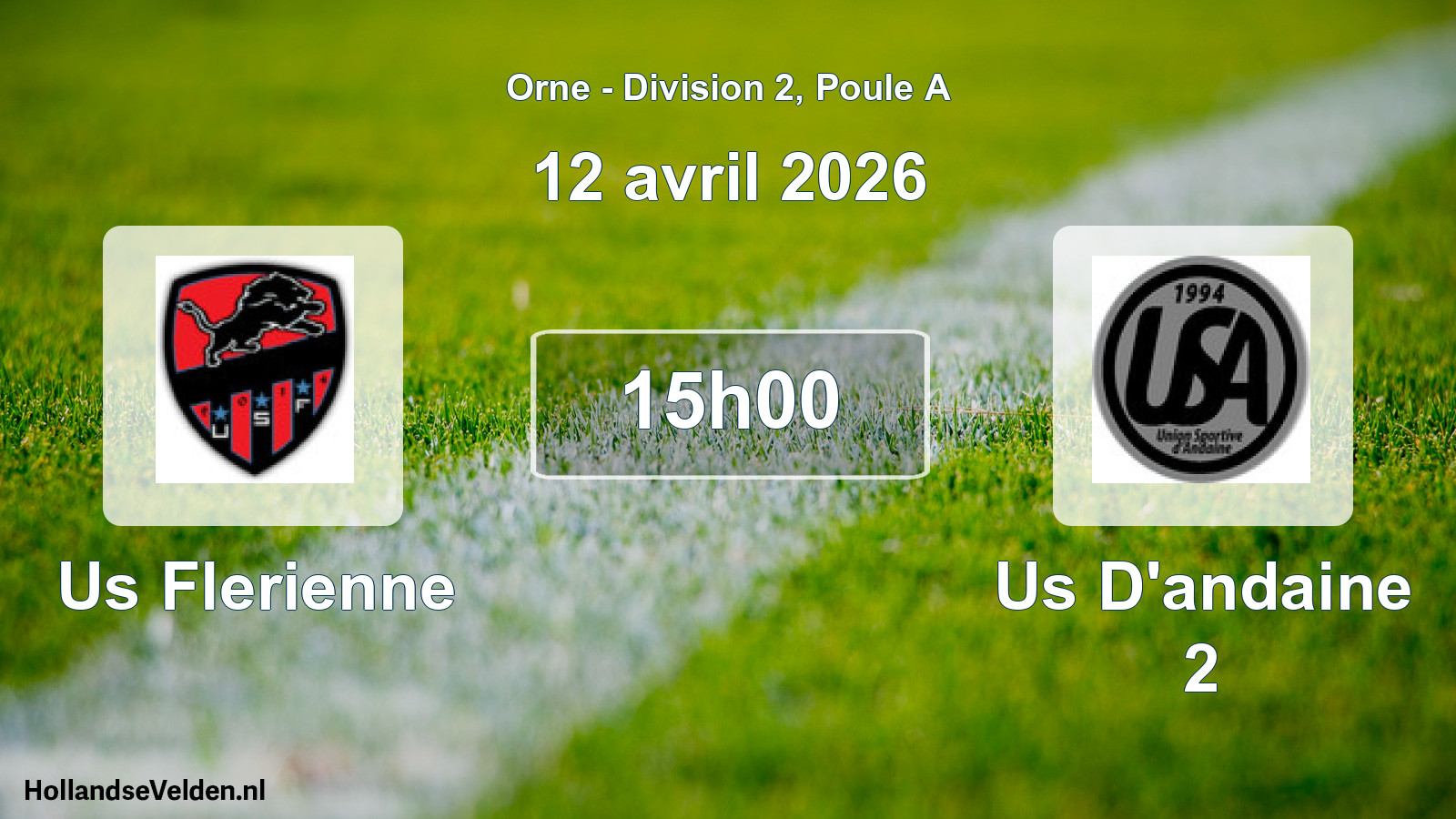 Geplande wedstrijd: Us Flerienne - Us D'andaine 2 (12 april 2026)