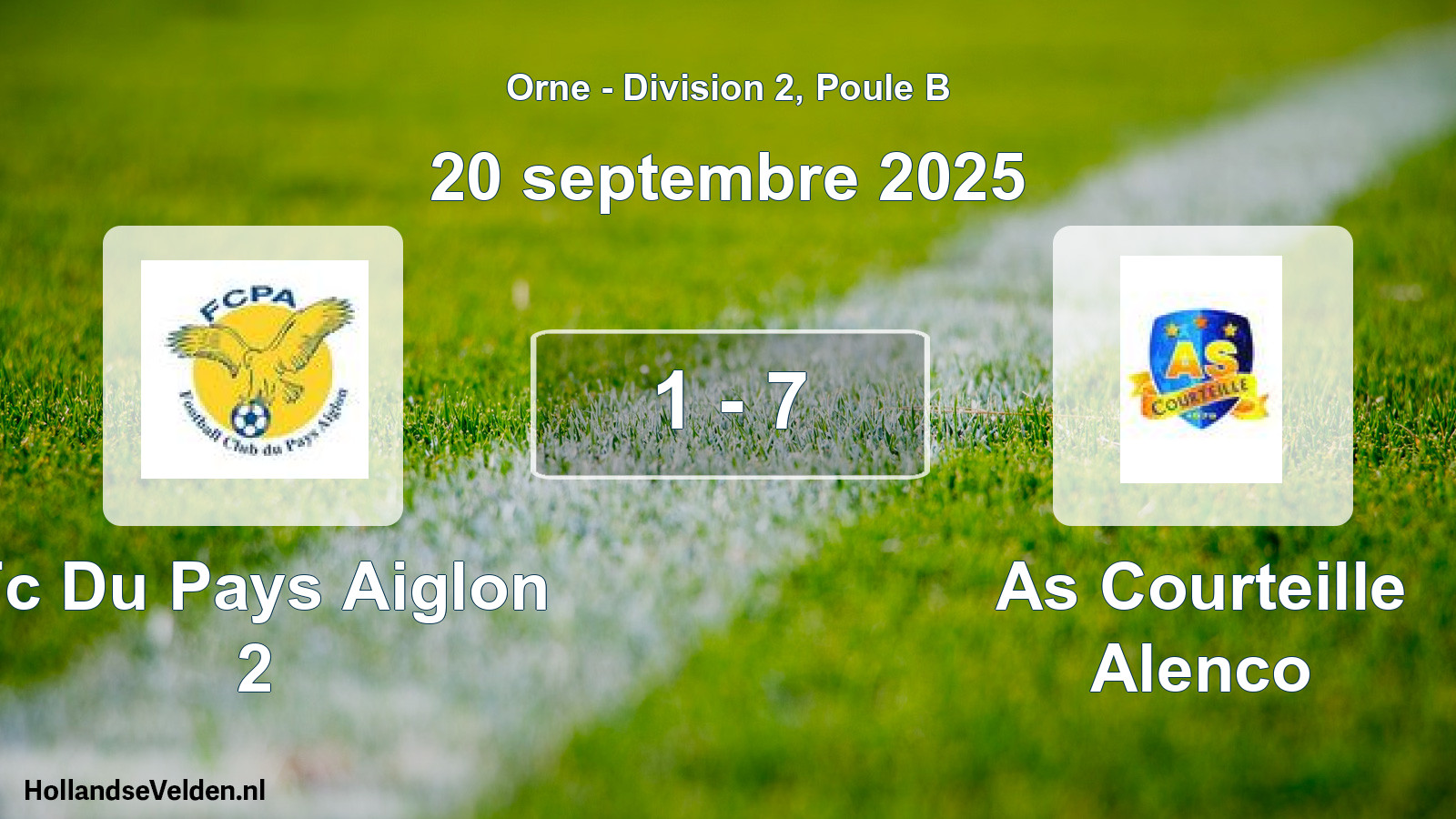Gespeelde wedstrijd: Fc Du Pays Aiglon 2 - As Courteille Alenco 1 - 7 (20 september 2025)