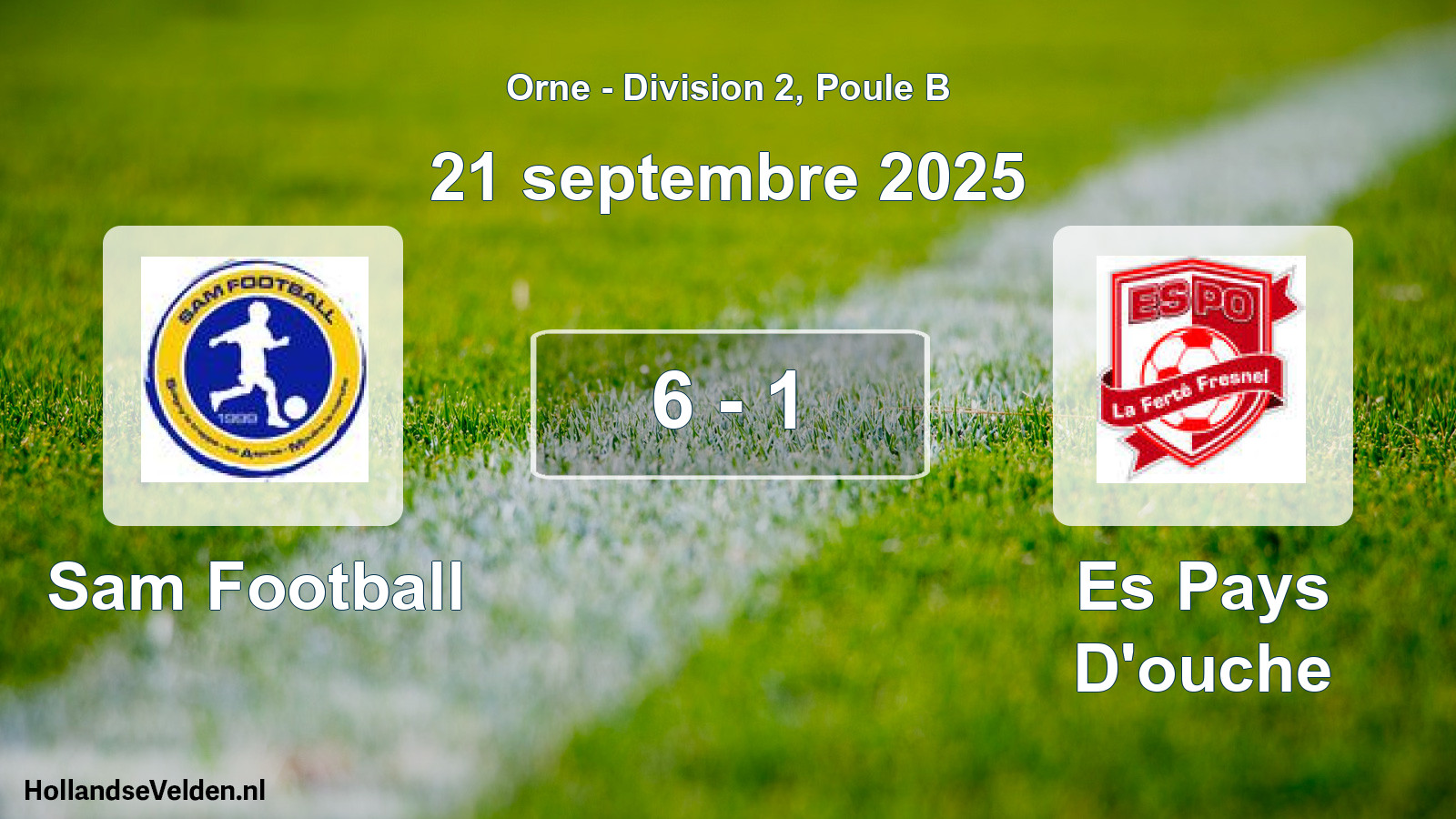 Gespeelde wedstrijd: Sam Football - Es Pays D'ouche 6 - 1 (21 septembre 2025)