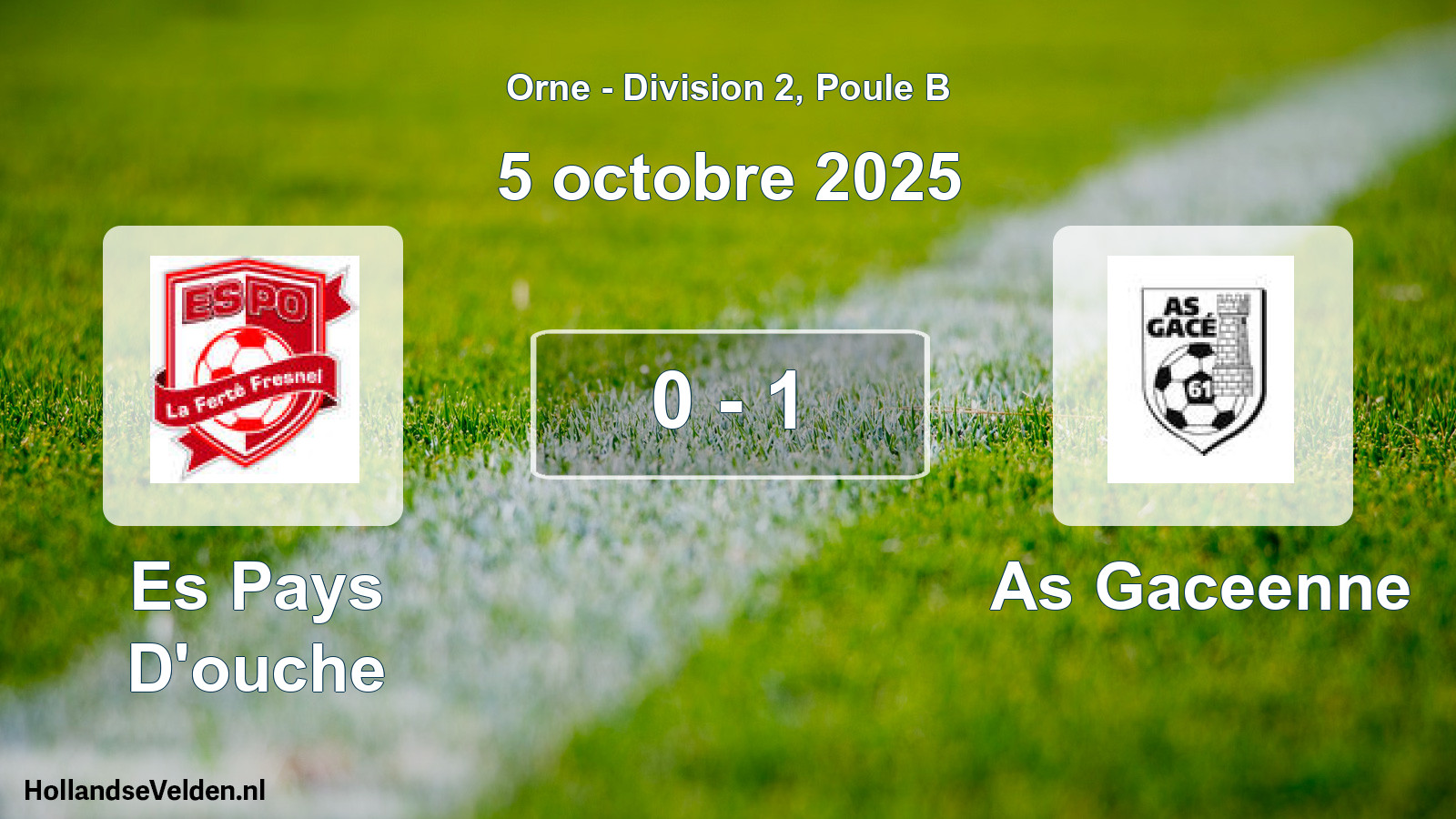 Gespeelde wedstrijd: Es Pays D'ouche - As Gaceenne 0 - 1 (5 oktober 2025)