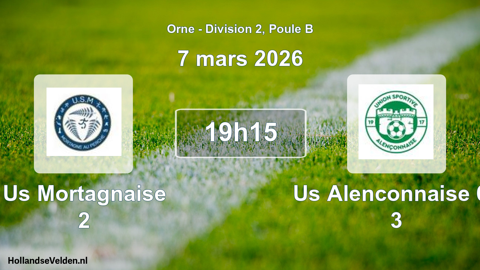 Geplande wedstrijd: Us Mortagnaise 2 - Us Alenconnaise 61 3 (7 maart 2026)