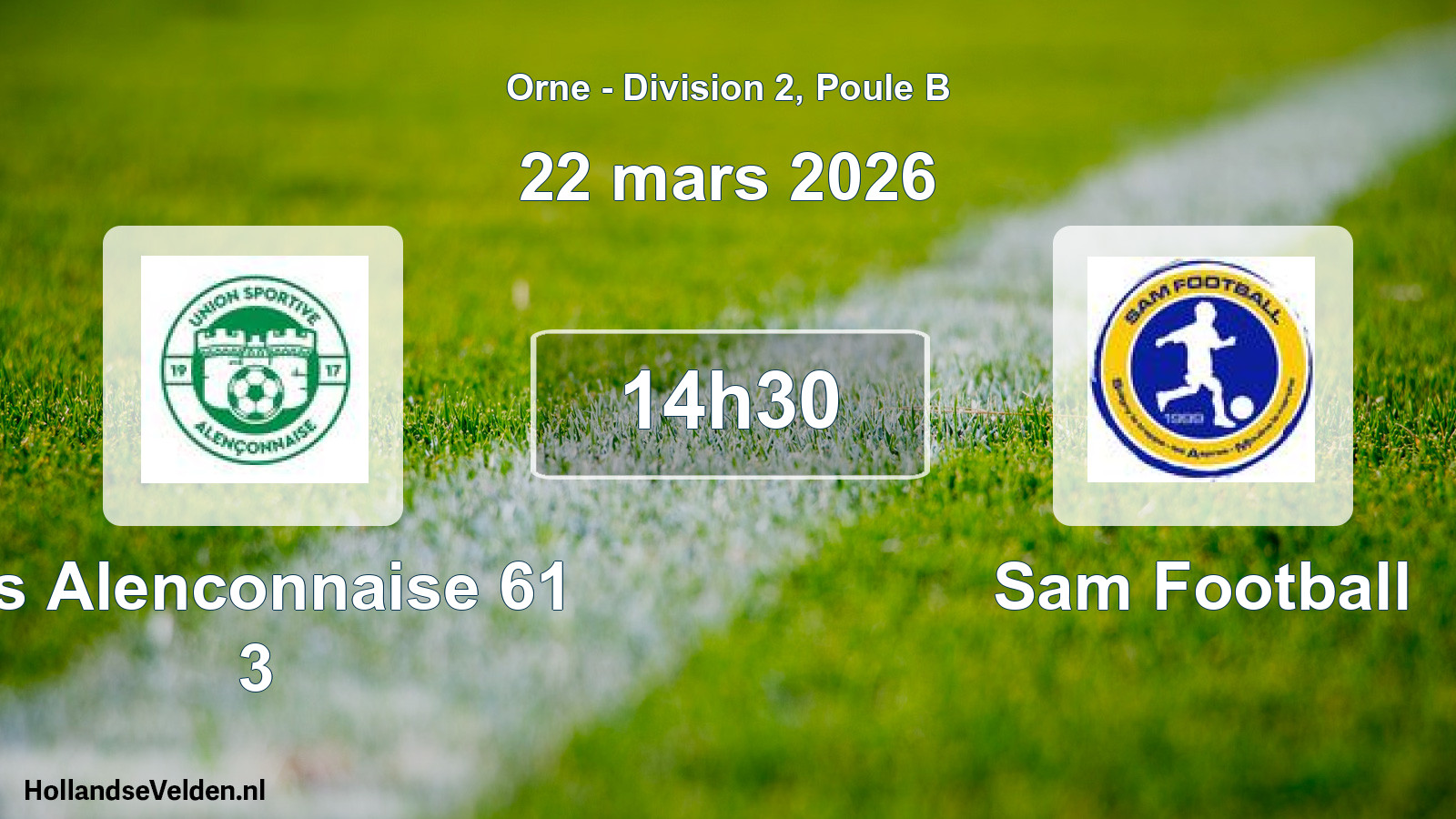 Geplande wedstrijd: Us Alenconnaise 61 3 - Sam Football (22 mars 2026)