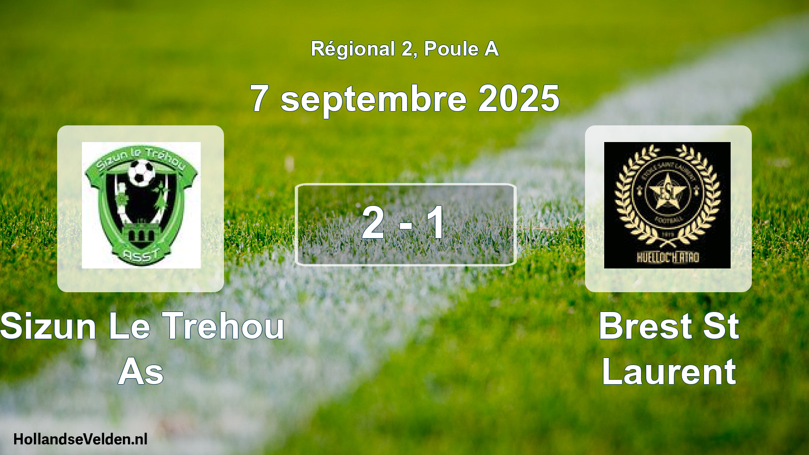 Gespeelde wedstrijd: Sizun Le Trehou As - Brest St Laurent 2 - 1 (7 septembre 2025)