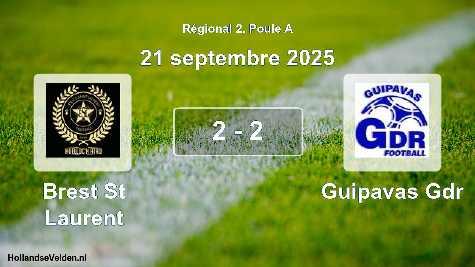 Gespeelde wedstrijd: Brest St Laurent - Guipavas Gdr 2 - 2 (21 septembre 2025)