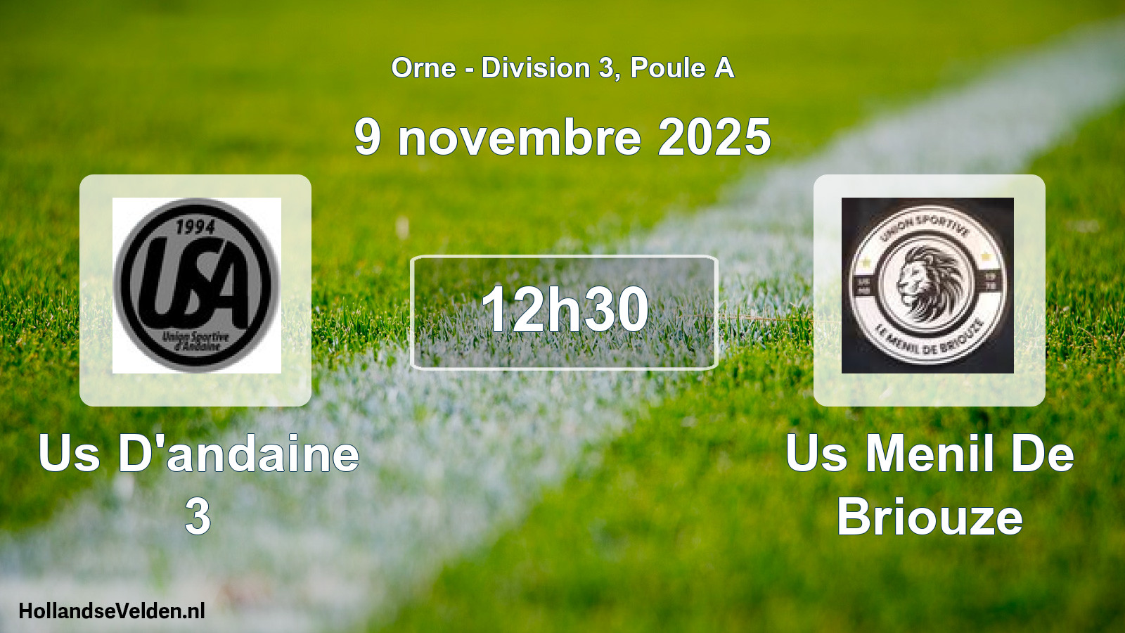 Geplande wedstrijd: Us D'andaine 3 - Us Menil De Briouze (9 november 2025)