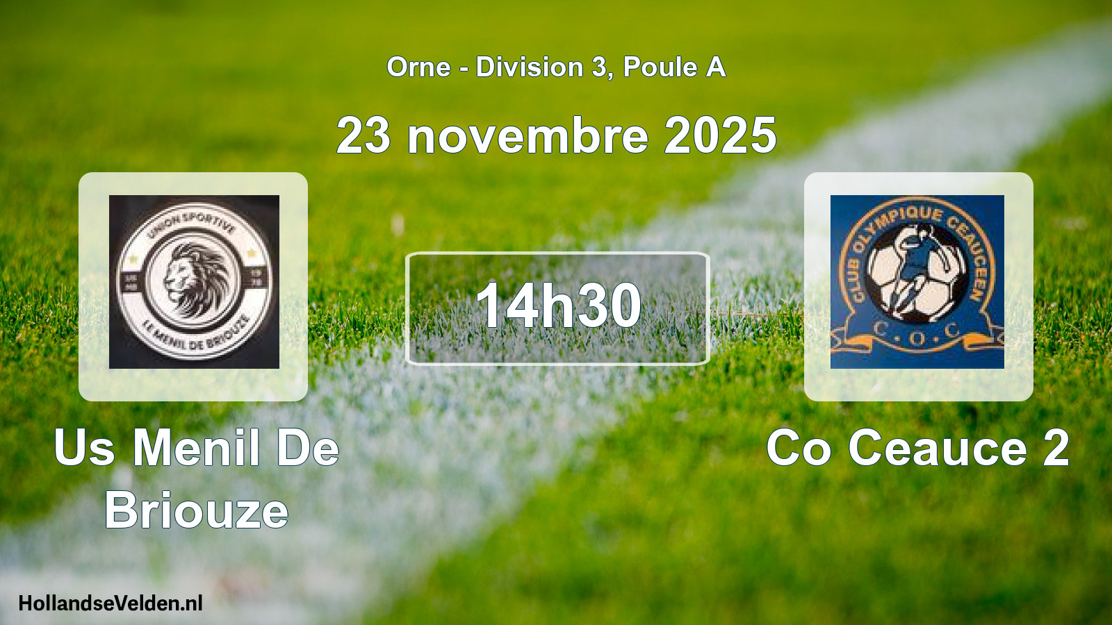 Geplande wedstrijd: Us Menil De Briouze - Co Ceauce 2 (23 november 2025)