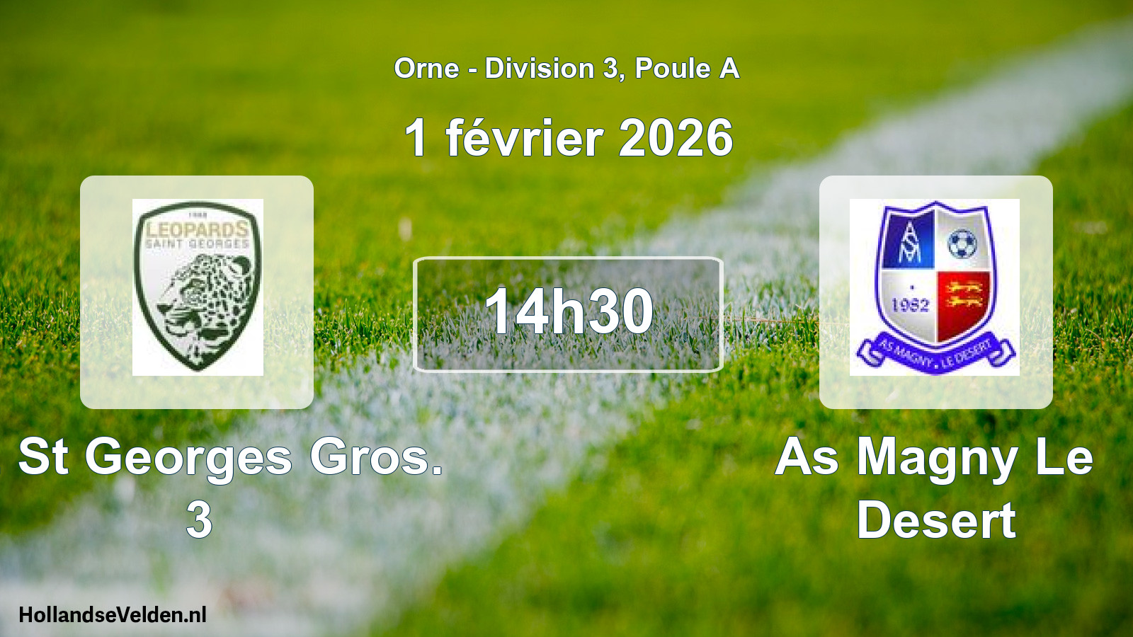 Geplande wedstrijd: L. St Georges Gros. 3 - As Magny Le Desert (1 februari 2026)