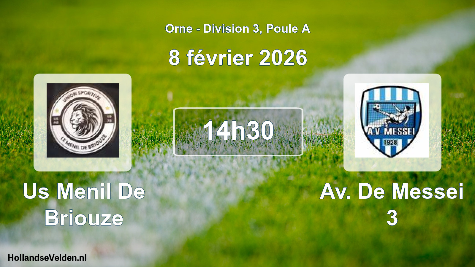 Geplande wedstrijd: Us Menil De Briouze - Av. De Messei 3 (8 février 2026)