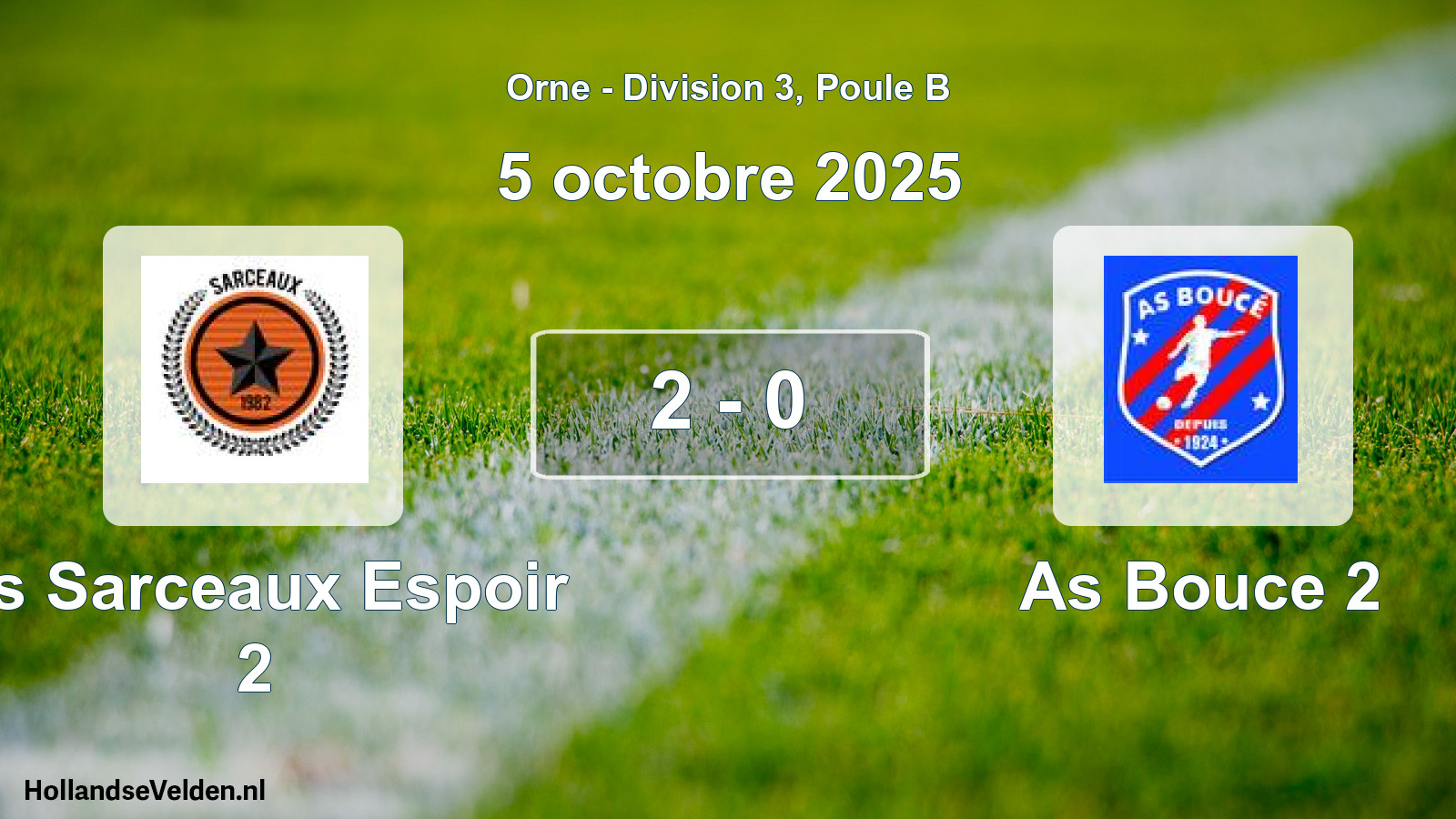 Gespeelde wedstrijd: As Sarceaux Espoir 2 - As Bouce 2 2 - 0 (5 octobre 2025)