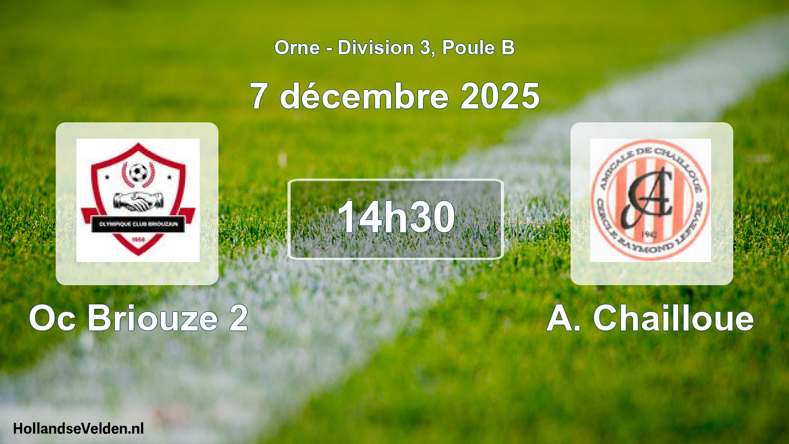 Geplande wedstrijd: Oc Briouze 2 - A. Chailloue (7 décembre 2025)