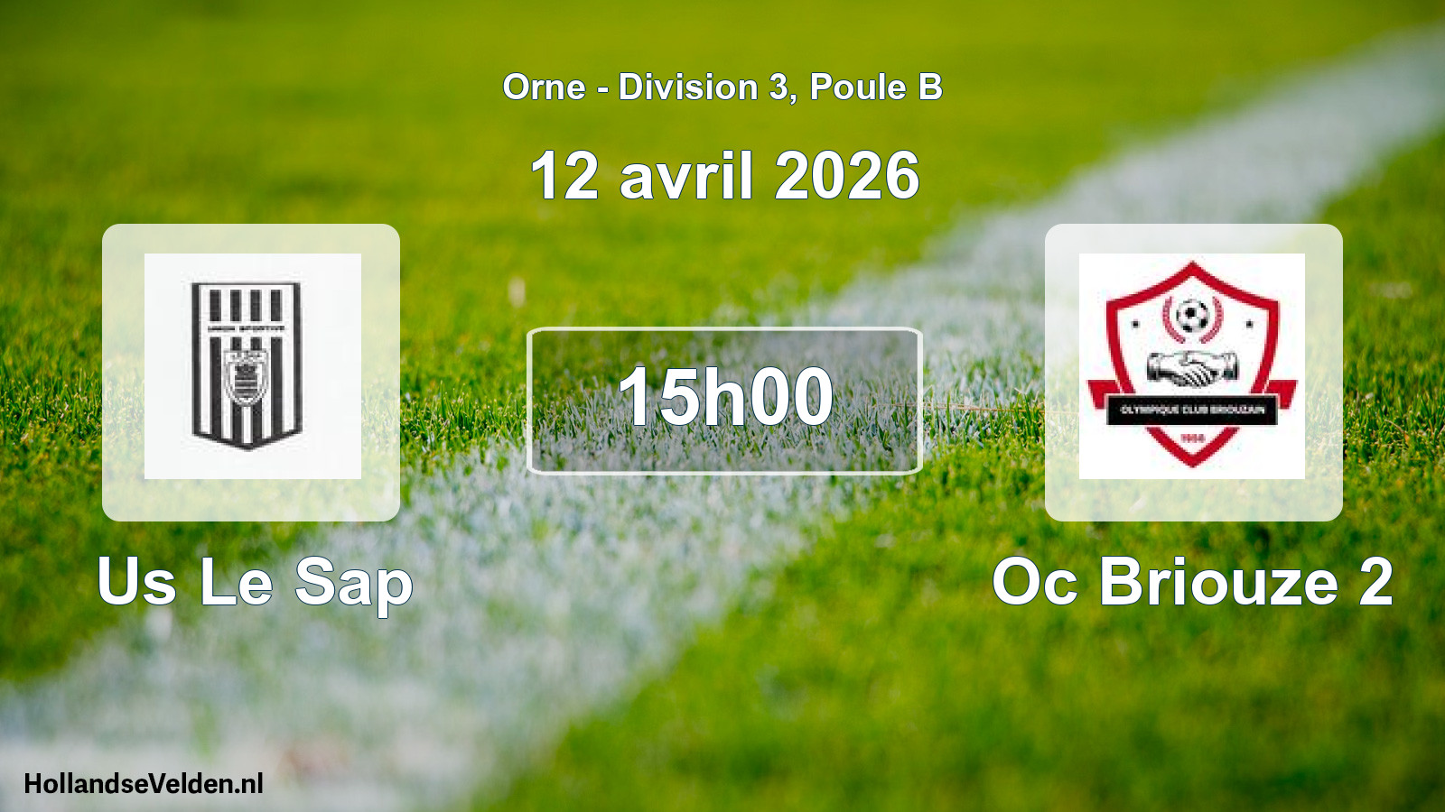 Geplande wedstrijd: Us Le Sap - Oc Briouze 2 (12 avril 2026)