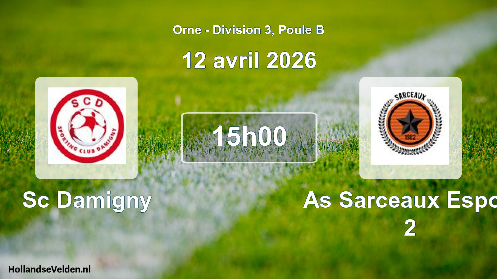 Geplande wedstrijd: Sc Damigny - As Sarceaux Espoir 2 (12 april 2026)