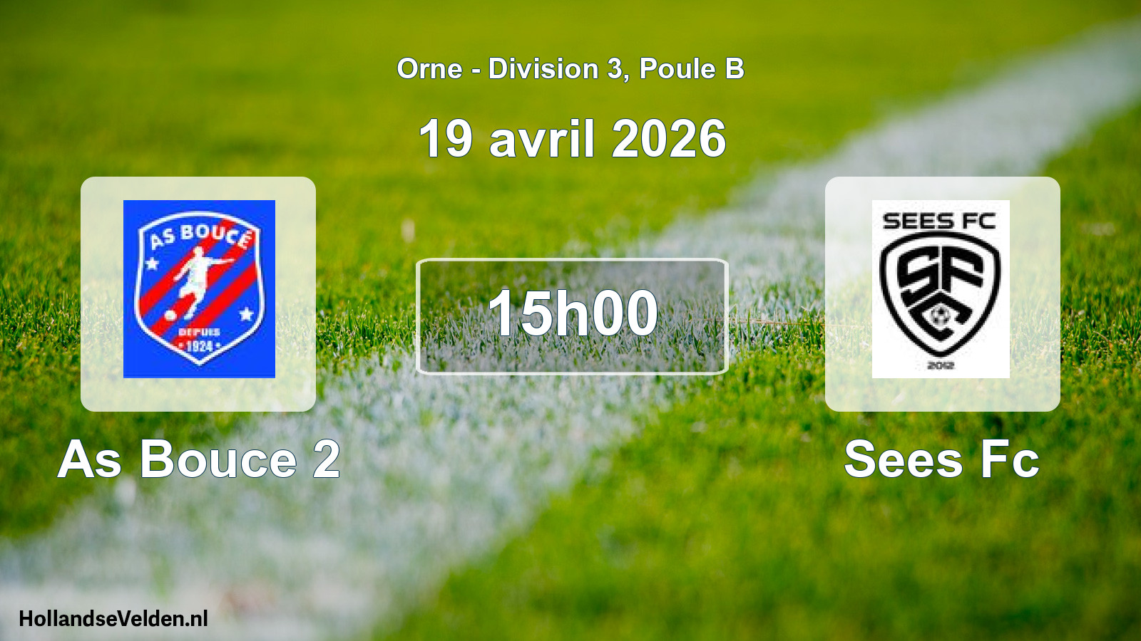 Geplande wedstrijd: As Bouce 2 - Sees Fc (19 april 2026)