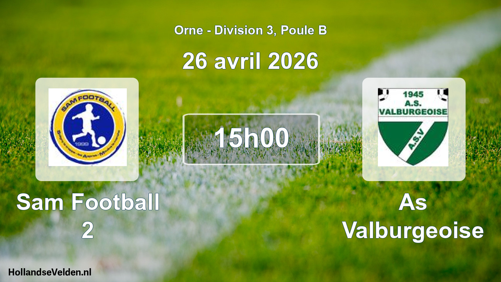 Geplande wedstrijd: Sam Football 2 - As Valburgeoise (26 april 2026)