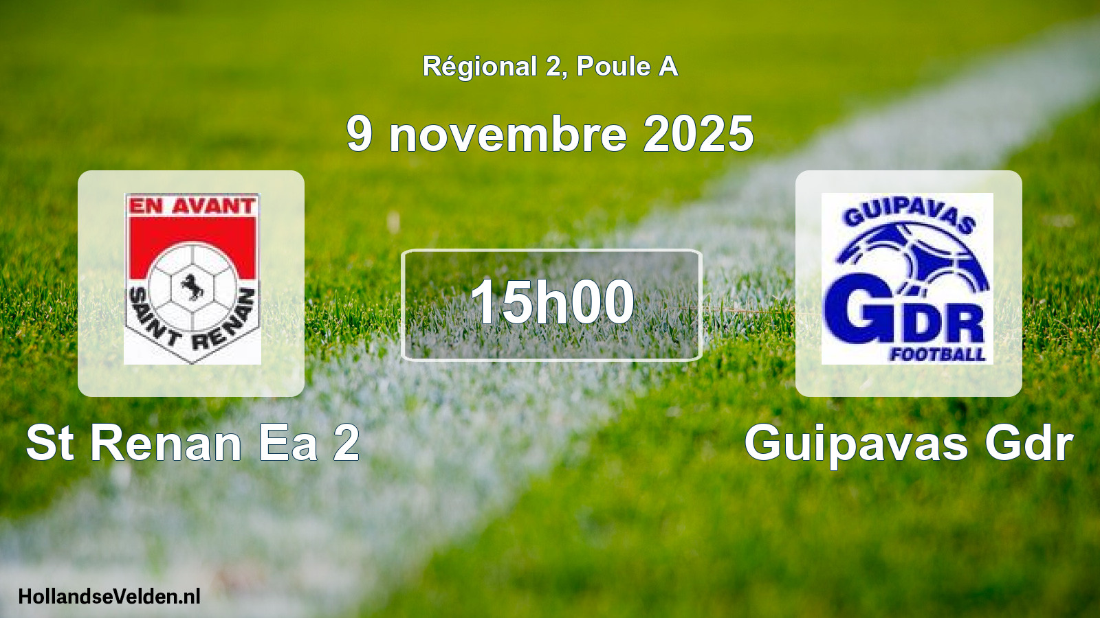Geplande wedstrijd: St Renan Ea 2 - Guipavas Gdr (9 novembre 2025)