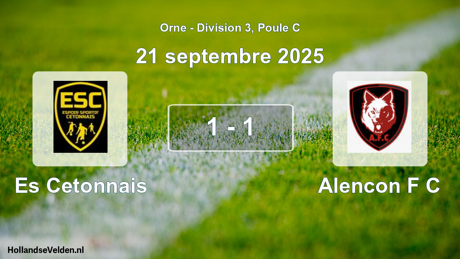 Gespeelde wedstrijd: Es Cetonnais - Alencon F C 1 - 1 (21 september 2025)