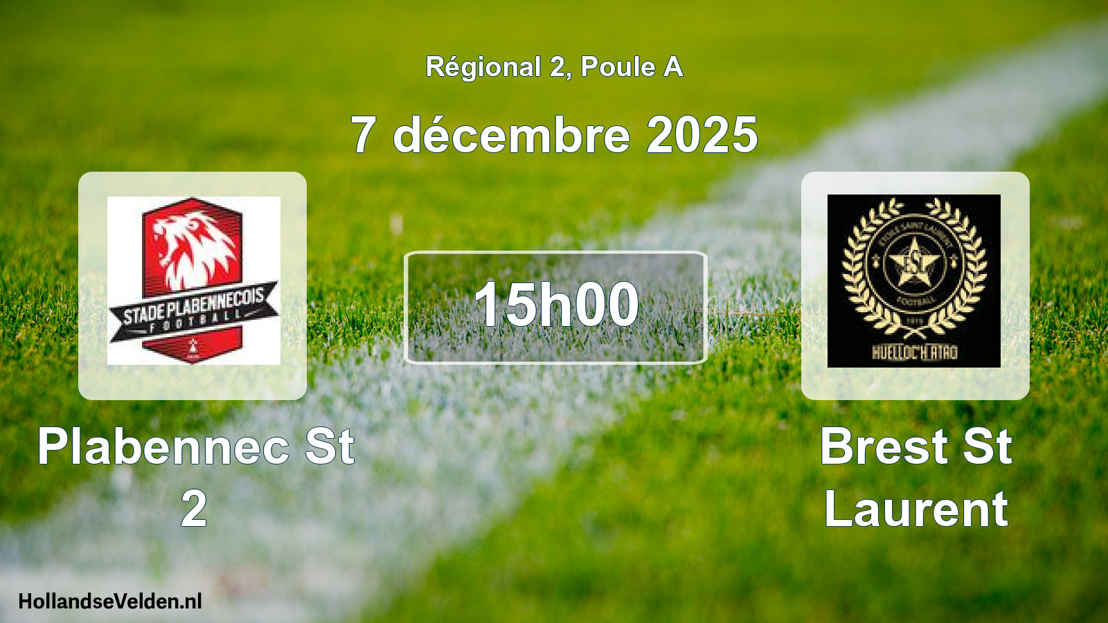 Geplande wedstrijd: Plabennec St 2 - Brest St Laurent (7 décembre 2025)