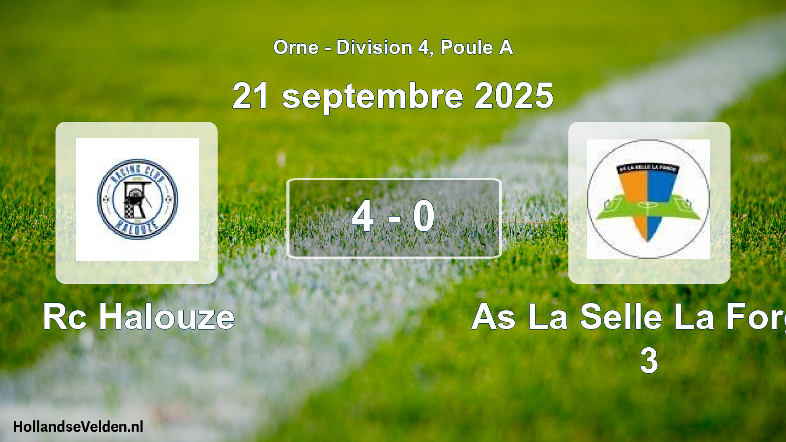 Gespeelde wedstrijd: Rc Halouze - As La Selle La Forge 3 4 - 0 (21 septembre 2025)