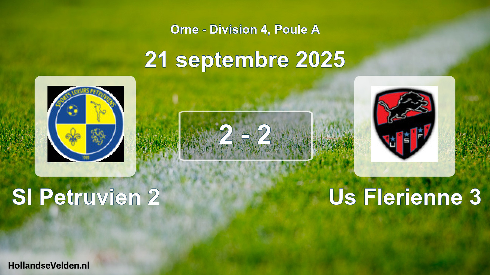 Gespeelde wedstrijd: Sl Petruvien 2 - Us Flerienne 3 2 - 2 (21 septembre 2025)