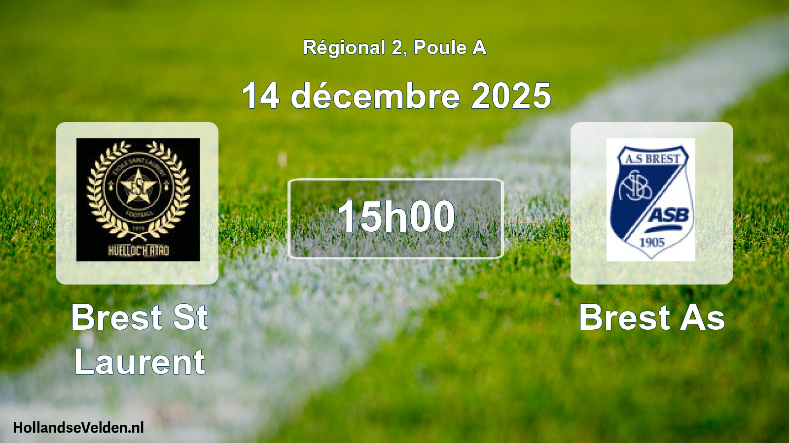 Geplande wedstrijd: Brest St Laurent - Brest As (14 décembre 2025)