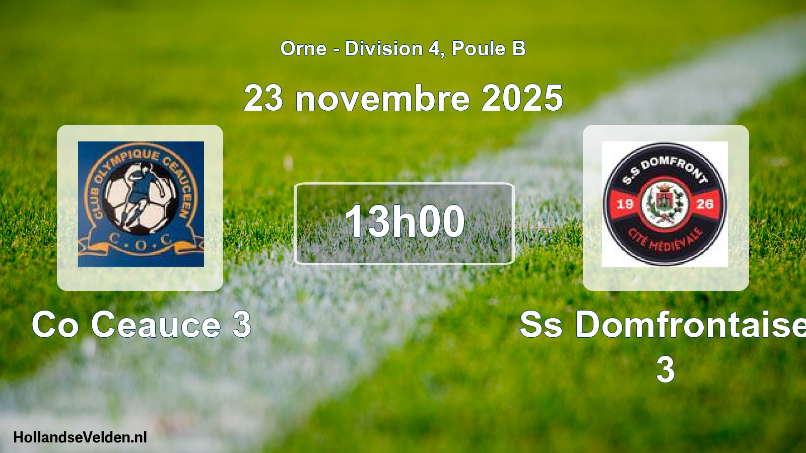 Scheduled Match: Co Ceauce 3 - Ss Domfrontaise 3 (23 November 2025)