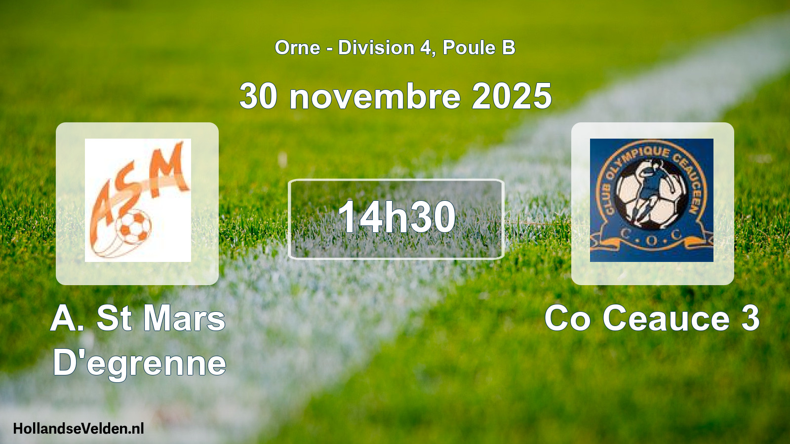 Geplande wedstrijd: A. St Mars D'egrenne - Co Ceauce 3 (30 november 2025)