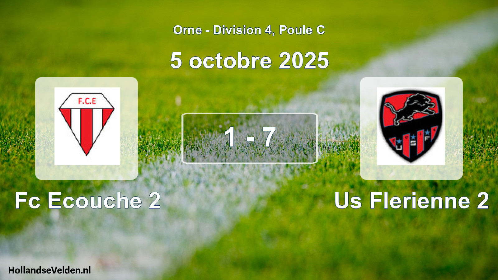 Gespeelde wedstrijd: Fc Ecouche 2 - Us Flerienne 2 1 - 7 (5 octobre 2025)