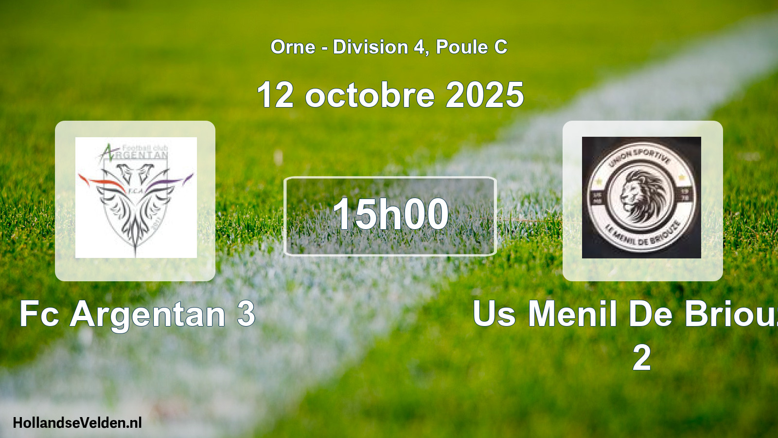 Geplande wedstrijd: Fc Argentan 3 - Us Menil De Briouze 2 (12 octobre 2025)
