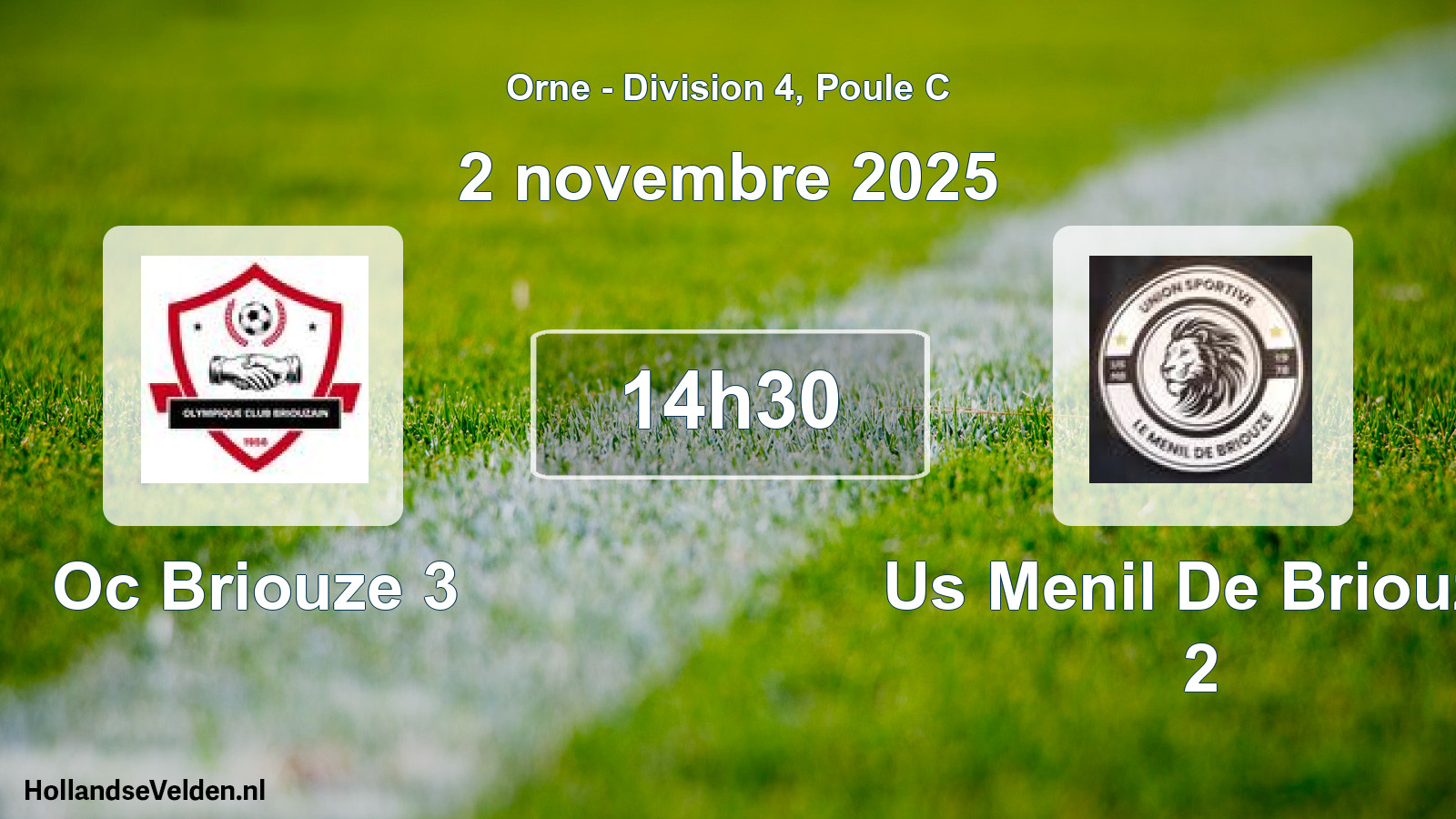 Geplande wedstrijd: Oc Briouze 3 - Us Menil De Briouze 2 (2 november 2025)