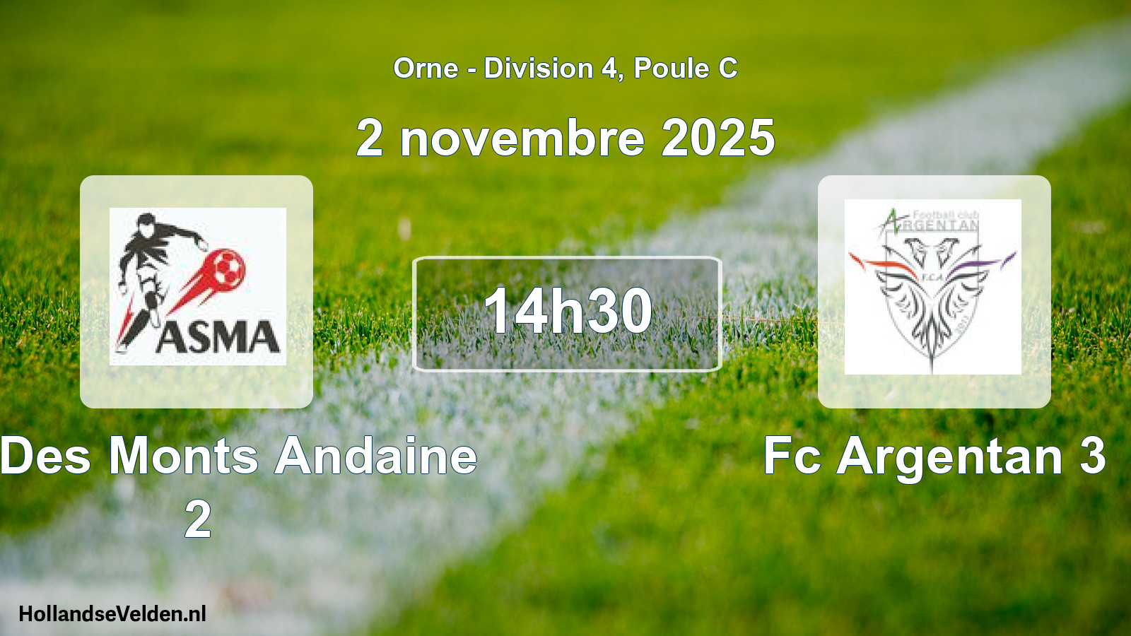 Geplande wedstrijd: As Des Monts Andaine 2 - Fc Argentan 3 (2 november 2025)