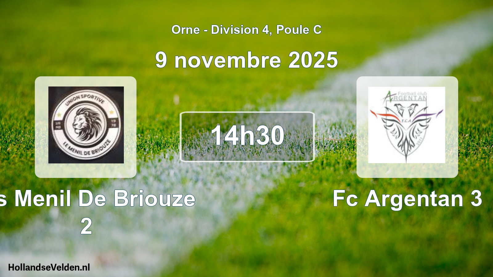 Geplande wedstrijd: Us Menil De Briouze 2 - Fc Argentan 3 (9 november 2025)