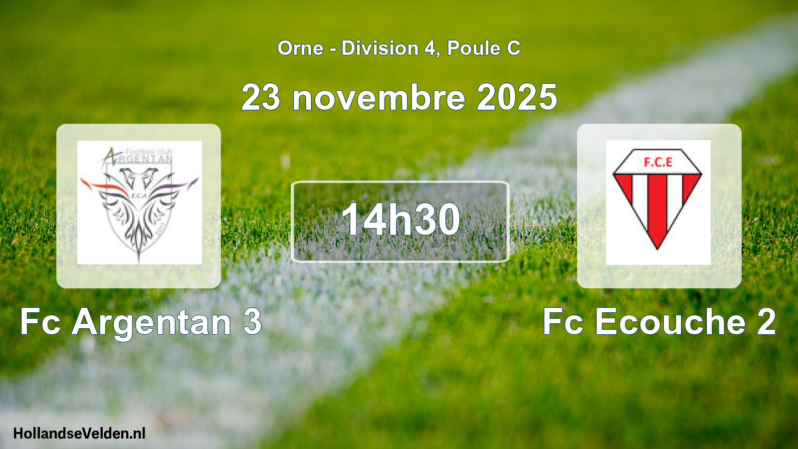 Geplande wedstrijd: Fc Argentan 3 - Fc Ecouche 2 (23 novembre 2025)