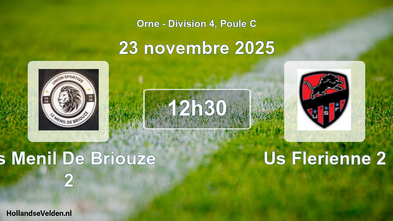 Geplande wedstrijd: Us Menil De Briouze 2 - Us Flerienne 2 (23 november 2025)
